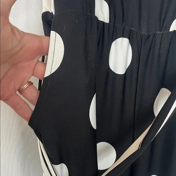 Black and White Polka Dot Jumpsuit - Picture 3 of 5